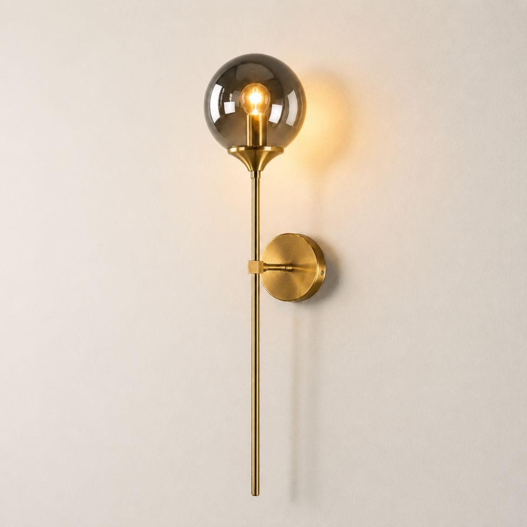 Applique murale verre design laiton moderne, intérieur salon, couloir, chambre | LED, orientable