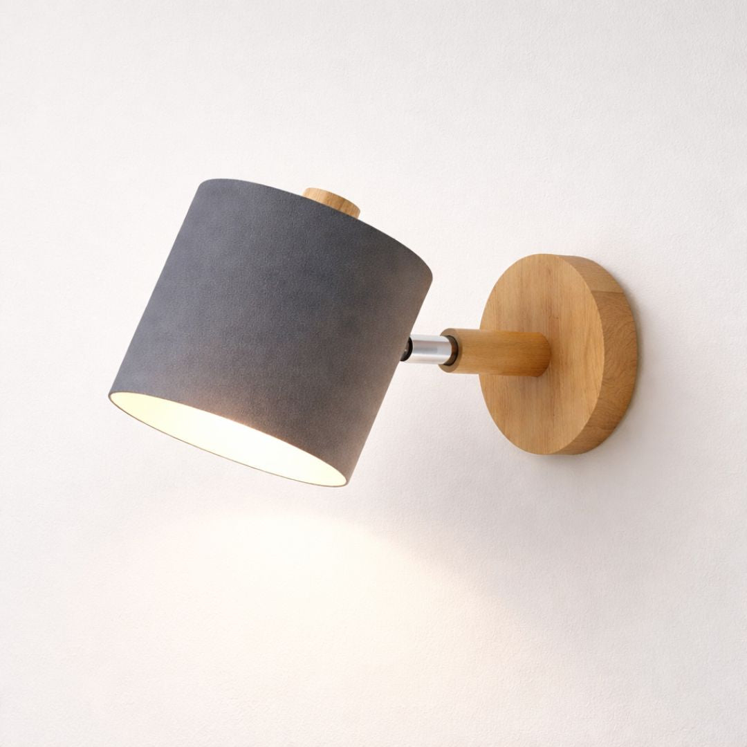 Applique murale intérieure, Bois Scandinave | Abat - jour réglable