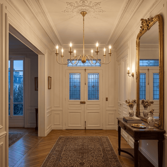 Lustre chandelier, suspension métal de style américain vintage | Salon salle à manger intérieur