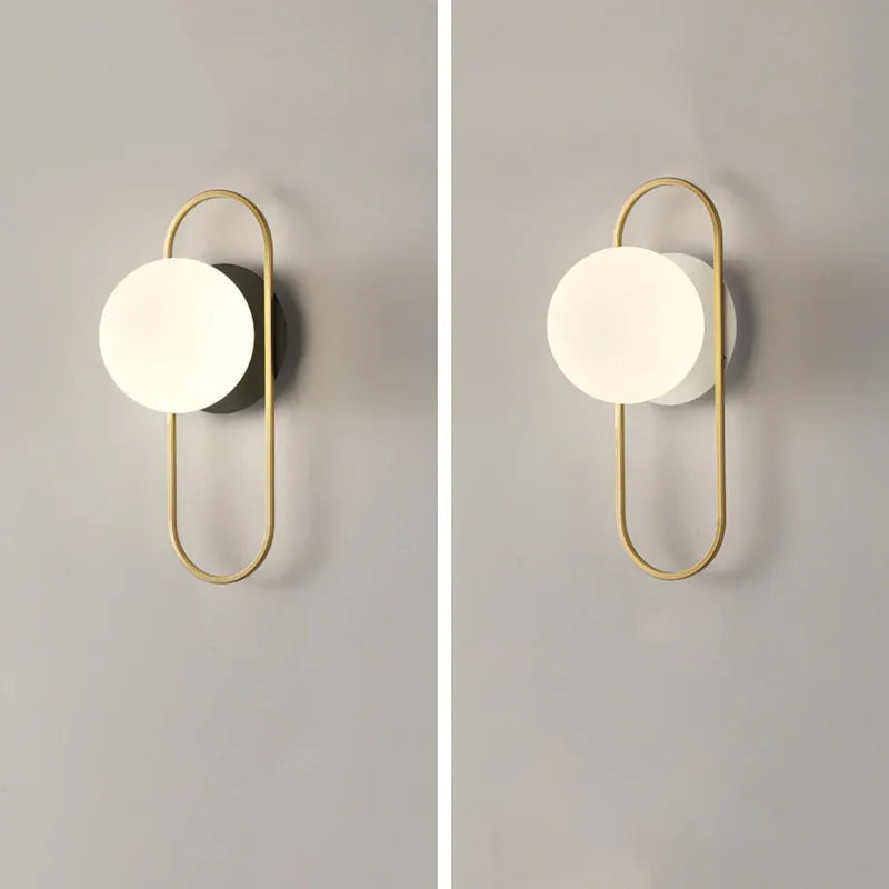 Applique murale boule en verre, style laiton moderne | Intérieur