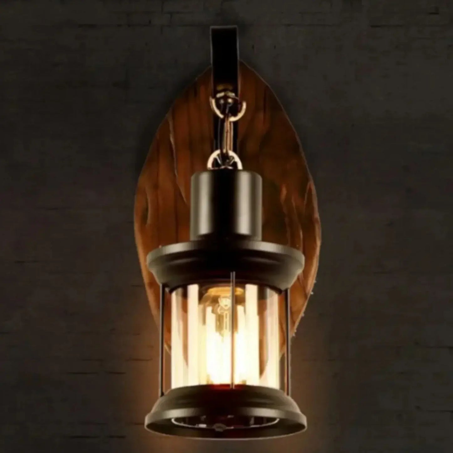 Applique murale intérieure bois vintage | Lanterne industrielle rétro