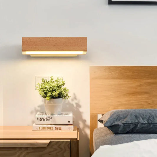 Applique murale bois massif moderne | Tête orientable, LED