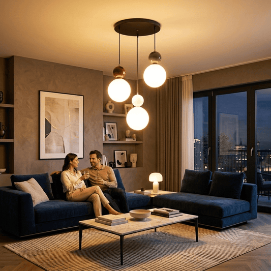 Suspension lampes globe de verre opalin, Boule colorée minimaliste | Chambre salle à manger, Intérieur