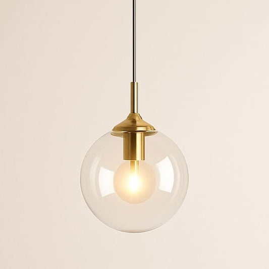 Suspension design en verre, globe luminaire & Laiton doré minimaliste nordique | Salon chambre salle à manger, Intérieur moderne