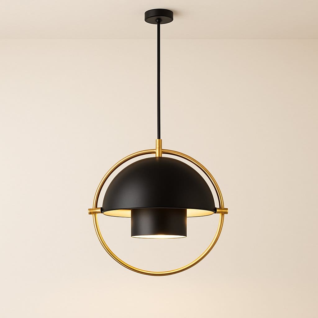 Suspension design laiton, Globe orientable | Salon chambre salle à manger, Style nordique moderne intérieur
