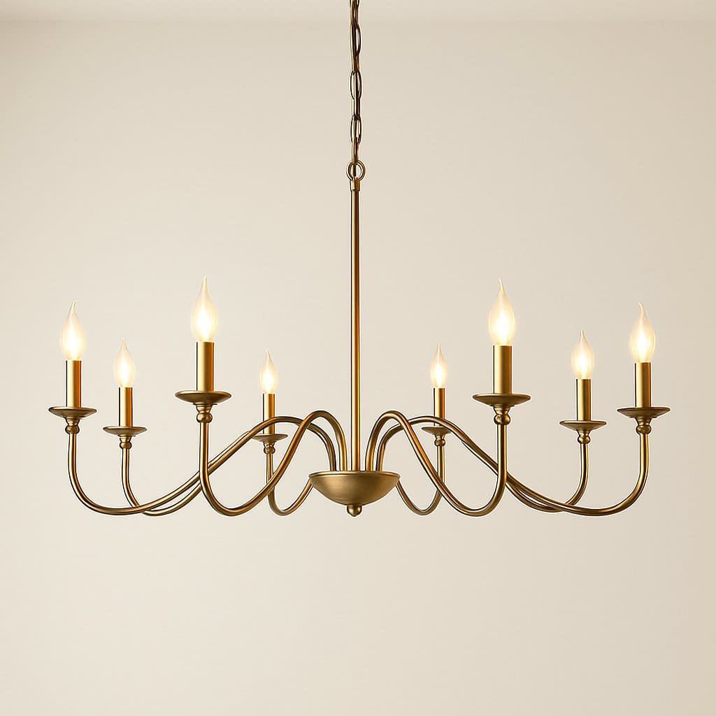 Lustre chandelier, suspension métal de style américain vintage | Salon salle à manger intérieur