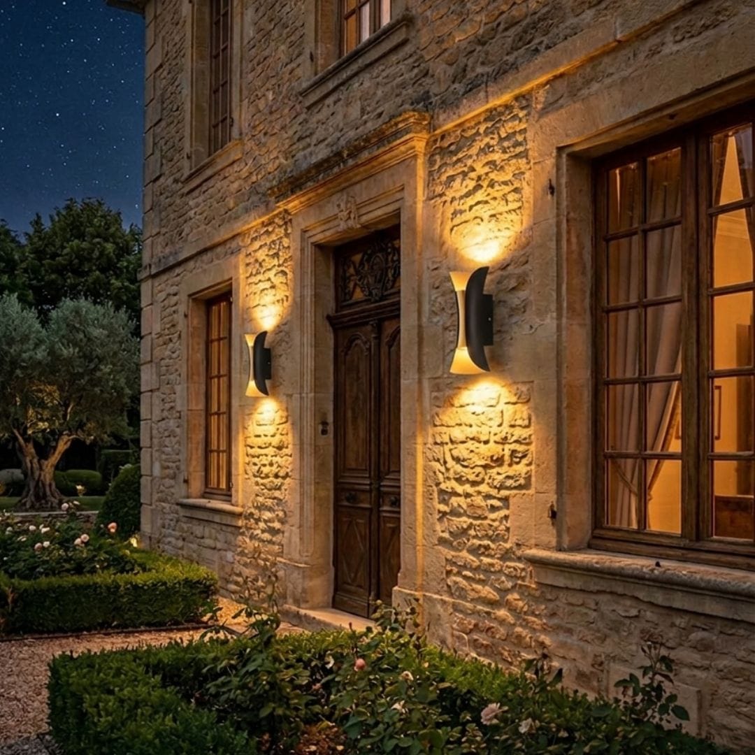 Applique murale Extérieur LED étanche, aluminium | Forme sablier double éclairage