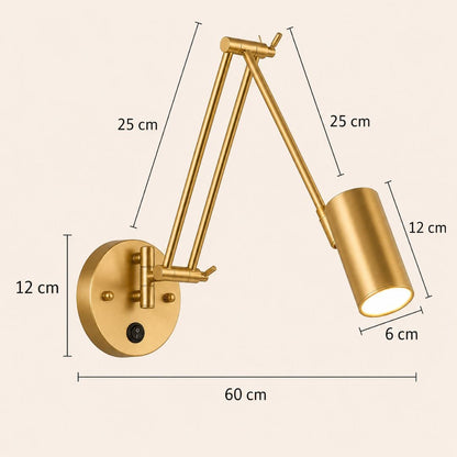 Applique murale avec interrupteur orientable chambre, tête de lit, intérieur | Liseuse bras articulé