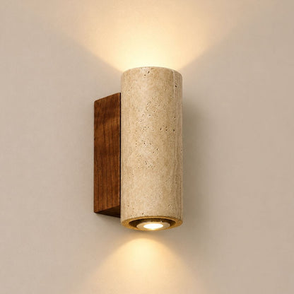 Applique murale pierre naturelle LED | Design Wabi-Sabi, intérieur salon & chambre