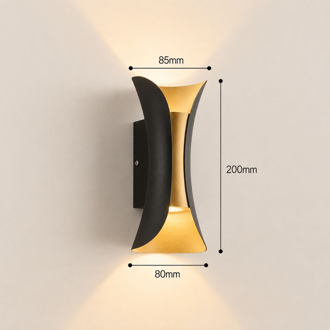 Applique murale Extérieur LED étanche, aluminium | Forme sablier double éclairage