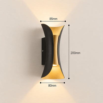 Applique murale Extérieur LED étanche, aluminium | Forme sablier double éclairage