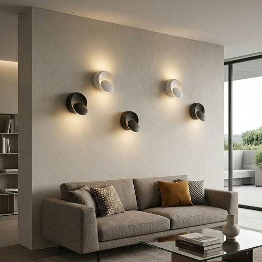 Applique murale ronde métal, LED orientable 350° | Liseuse chambre couloir, Design moderne intérieur