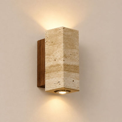 Applique murale pierre naturelle LED | Design Wabi-Sabi, intérieur salon & chambre