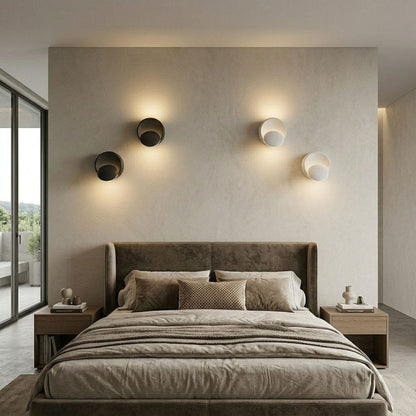 Applique murale ronde métal, LED orientable 350° | Liseuse chambre couloir, Design moderne intérieur