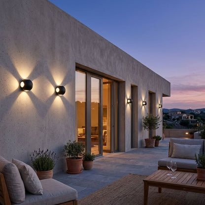 Applique murale étanche LED extérieur, terrasse & balcon | sphère 4 faisceaux lumineux, IP65
