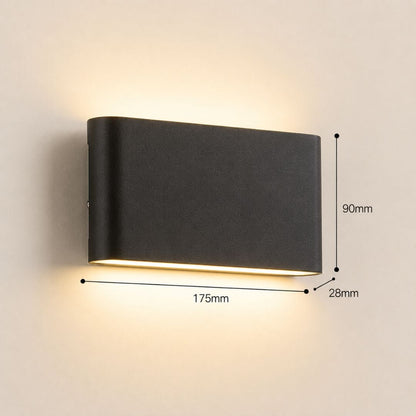 Applique murale Extérieur LED étanche pour Terrasse, Balcon | Double éclairage haut bas, aluminium IP65