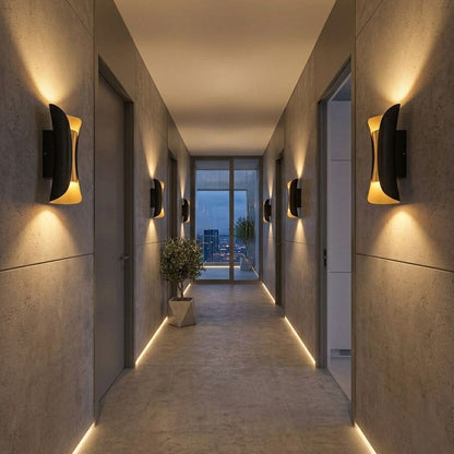 Applique murale Extérieur LED étanche, aluminium | Forme sablier double éclairage