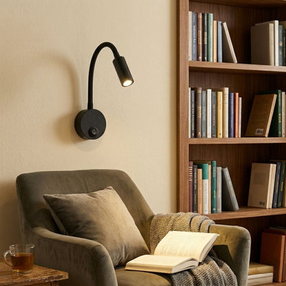 Applique murale LED orientable pour tête de lit, chambre, bureau | Liseuse col de cygne interrupteur intégré