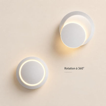 Applique murale ronde métal, LED orientable 350° | Liseuse chambre couloir, Design moderne intérieur