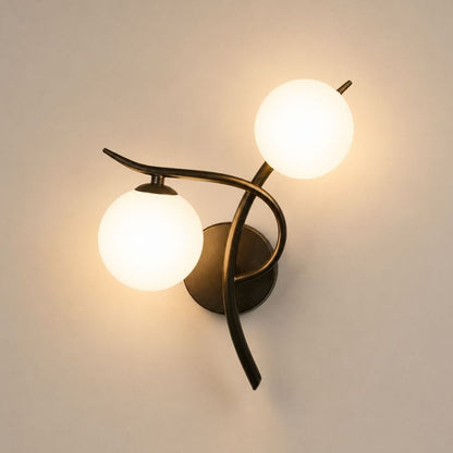 Applique murale boule de verre, intérieur moderne | Double globe LED