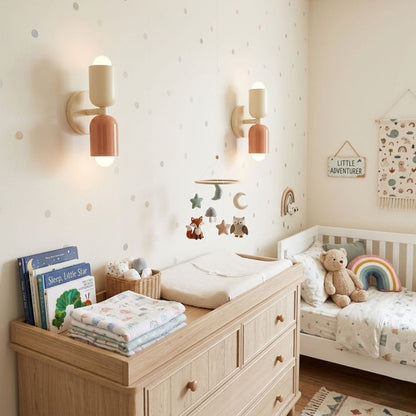Applique murale double, chambre, bureau, intérieur style nordique | Métal laqué haut bas