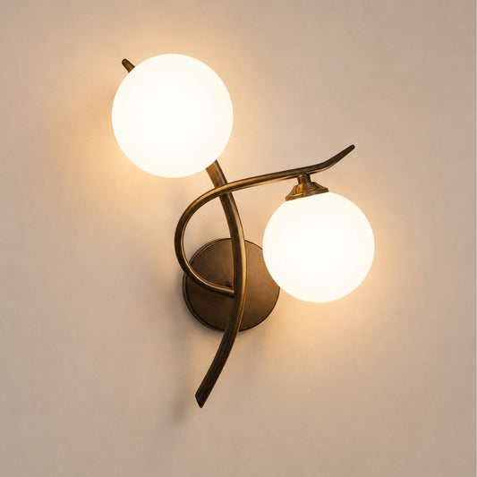 Applique murale boule de verre, intérieur moderne | Double globe LED