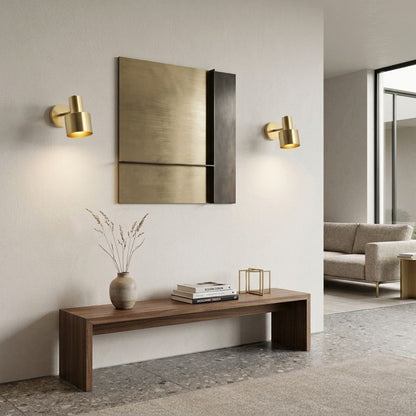 Applique murale laiton brossé, Spot doré orientable | Liseuse chambre, tête de lit, salon intérieur