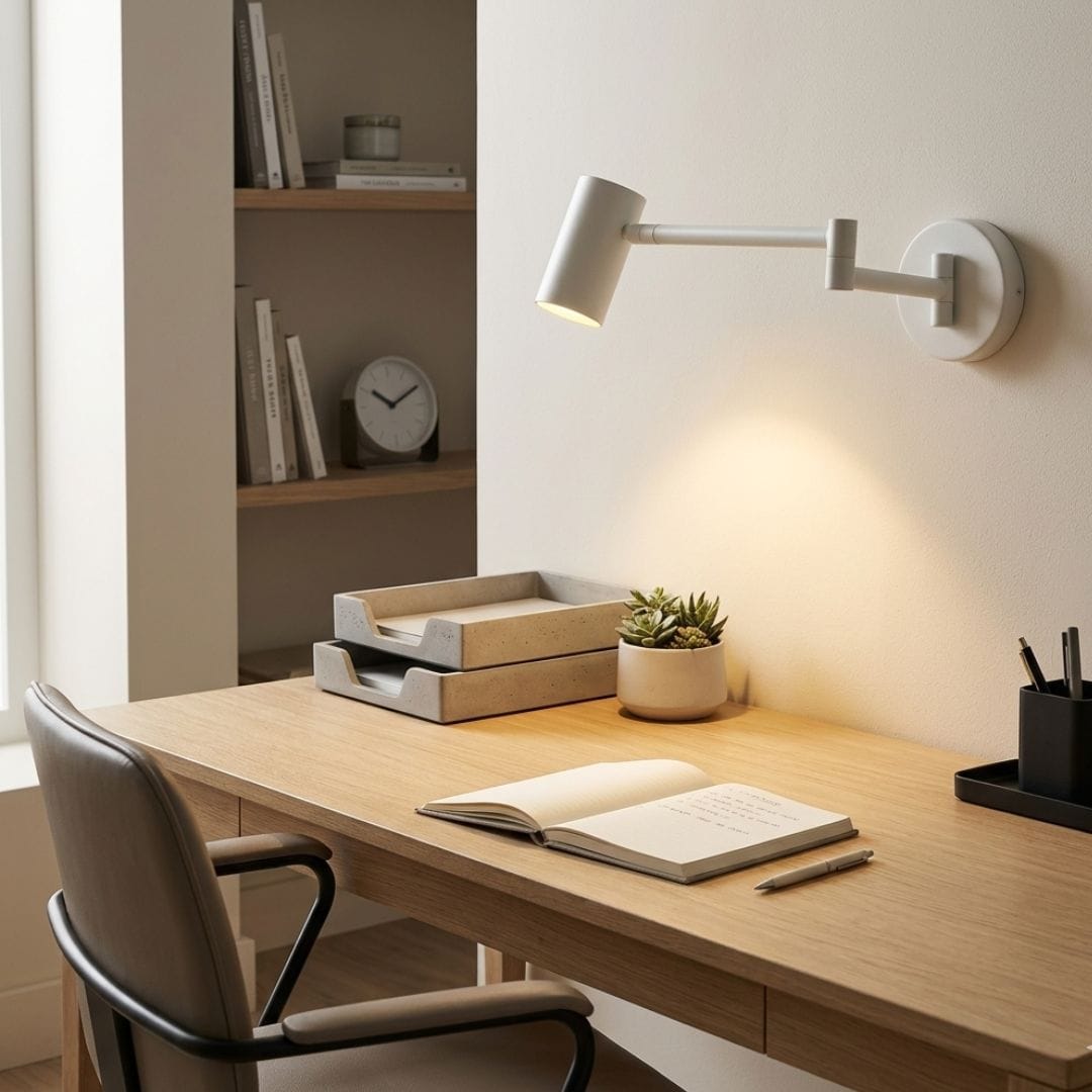Applique murale chambre liseuse tête de lit, métal noir | Bras articulé rétractable, interrupteur ou dimmable