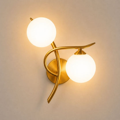 Applique murale boule de verre, intérieur moderne | Double globe LED