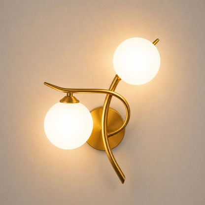 Applique murale boule de verre, intérieur moderne | Double globe LED
