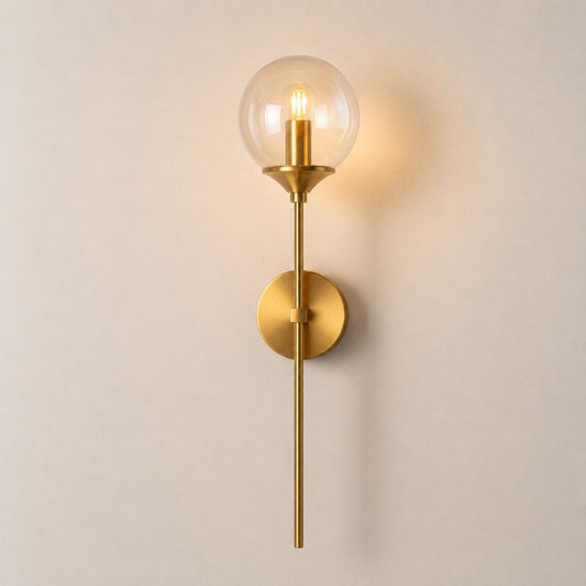 Applique murale verre style laiton, intérieur | LED, orientable