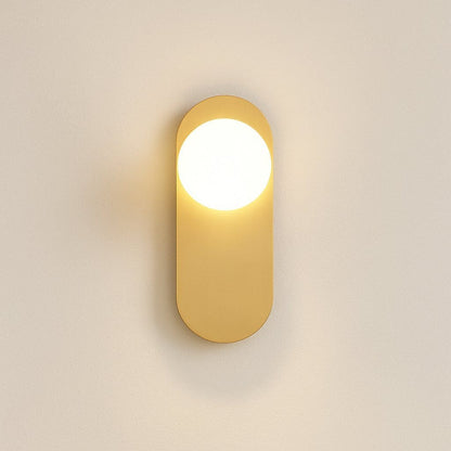 Applique murale d'intérieur ovale métal minimaliste, Globe verre | Design moderne