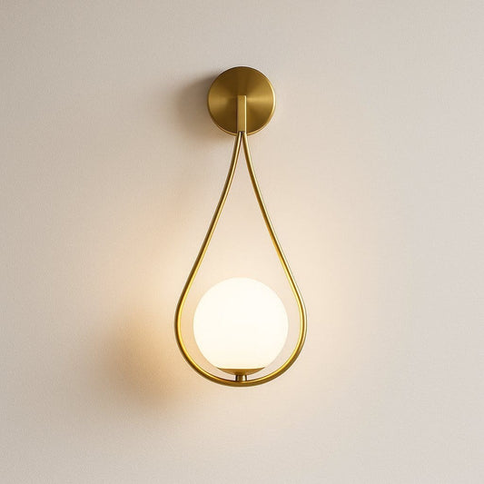 Applique murale intérieur salon ou chambre Moderne minimaliste | Globe verre, Anneau suspendu métallique