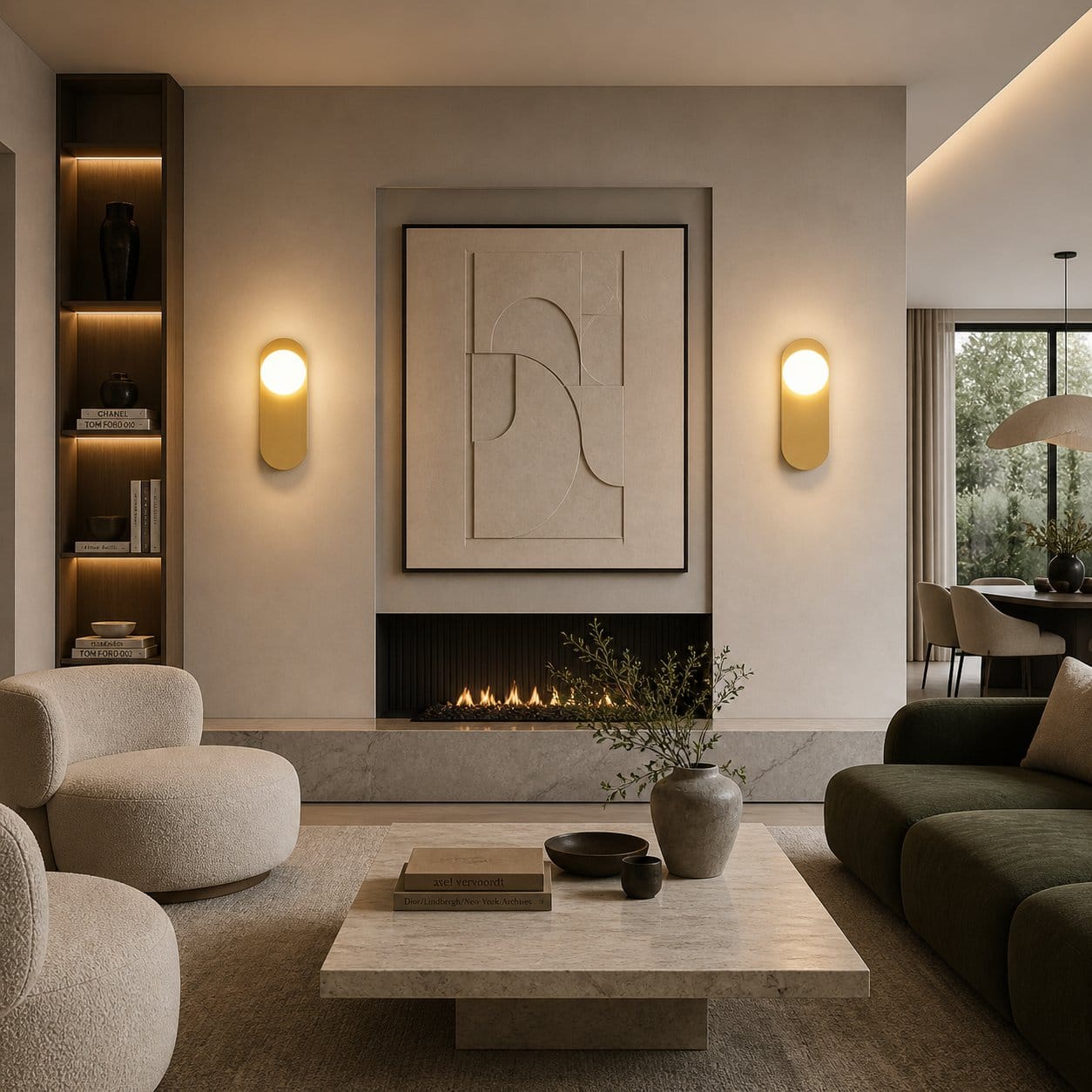 Applique murale d'intérieur ovale métal minimaliste, Globe verre | Design moderne