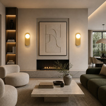 Applique murale d'intérieur ovale métal minimaliste, Globe verre | Design moderne