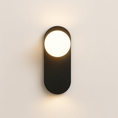 Applique murale d'intérieur ovale métal minimaliste, Globe verre | Design moderne