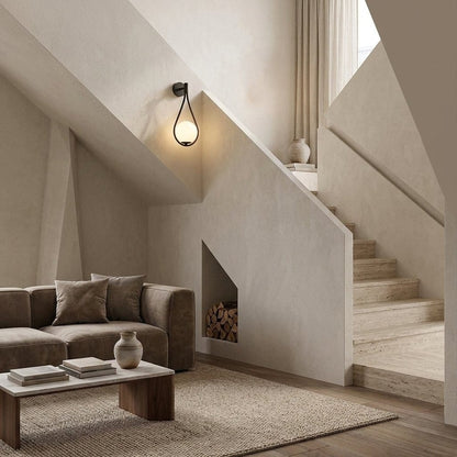 Applique murale intérieur salon ou chambre Moderne minimaliste | Globe verre, Anneau suspendu métallique
