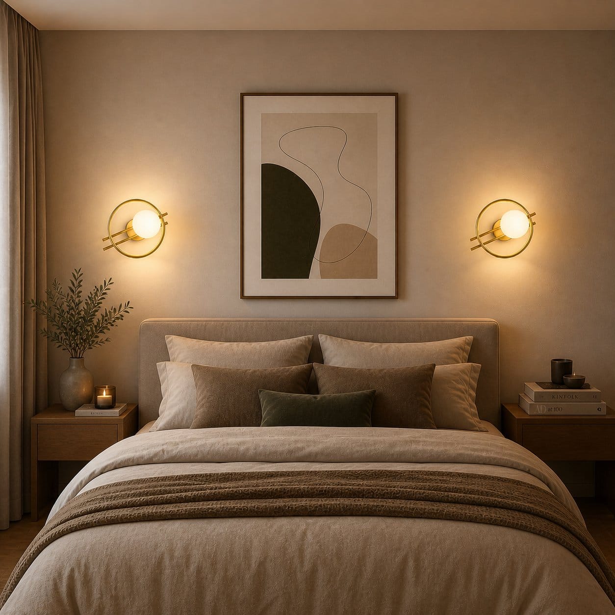 Applique murale cercle métal et Globe en verre dépoli | Intérieur moderne