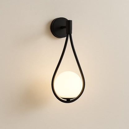 Applique murale intérieur salon ou chambre Moderne minimaliste | Globe verre, Anneau suspendu métallique