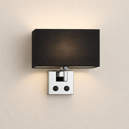 Applique murale LED intégrée avec interrupteur, Chambre tête de lit style hôtel | Liseuse à abat-jour tissu