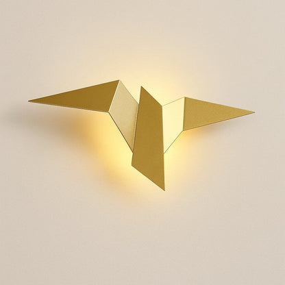 Applique murale LED oiseau origami métal, éclairage indirect | Chambre escalier intérieur design nordique