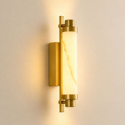 Applique murale barre verticale marbre artificiel métal | Chambre salon escalier intérieur luxe moderne