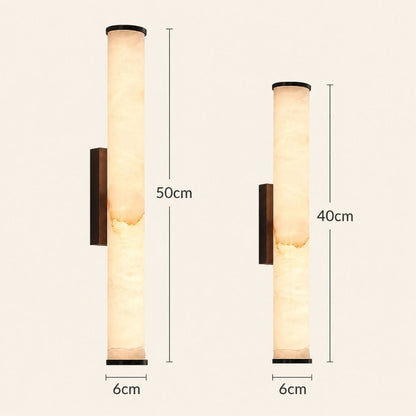 Applique murale barre verticale marbre artificiel métal | Chambre salon escalier intérieur luxe moderne