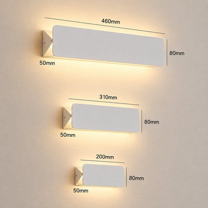 Applique murale blanche aluminium moderne, Abat-jour plat orientable LED lumière neutre | Chambre miroir tête de lit intérieur