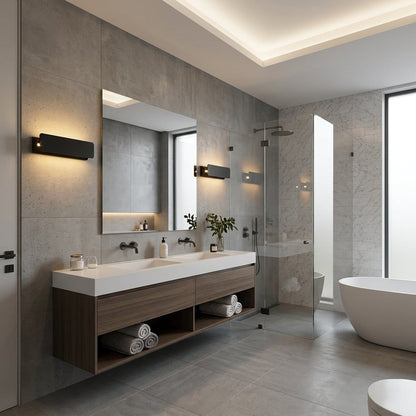 Applique murale blanche aluminium moderne, Abat-jour plat orientable LED lumière neutre | Chambre miroir tête de lit intérieur