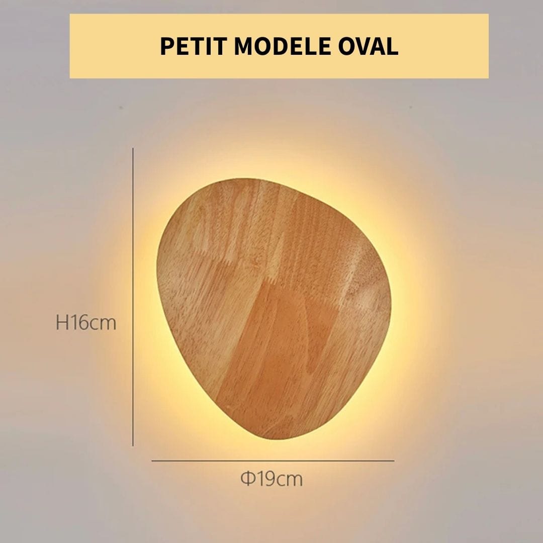 Applique murale ronde bois, chambre, couloir | LED