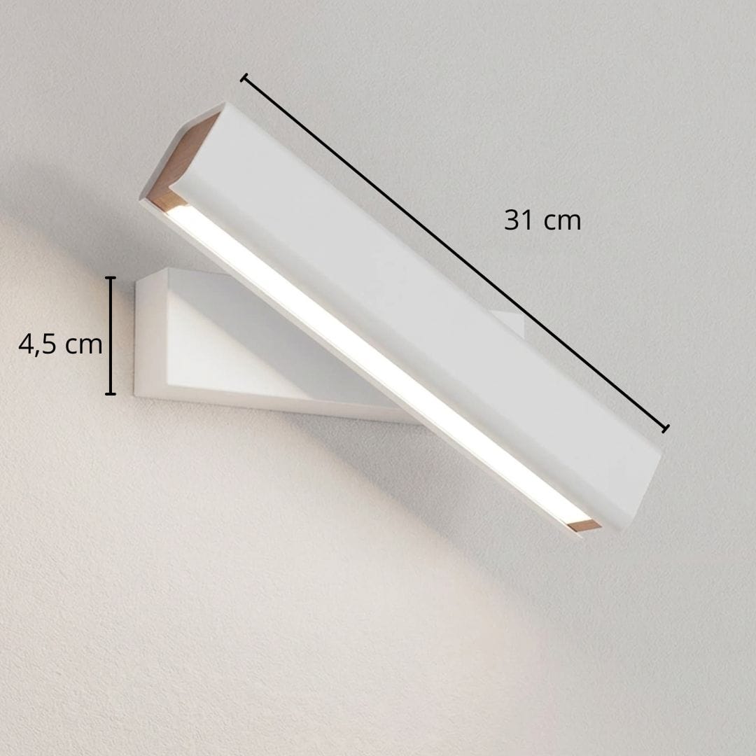 Applique murale bois massif moderne | Tête orientable, LED