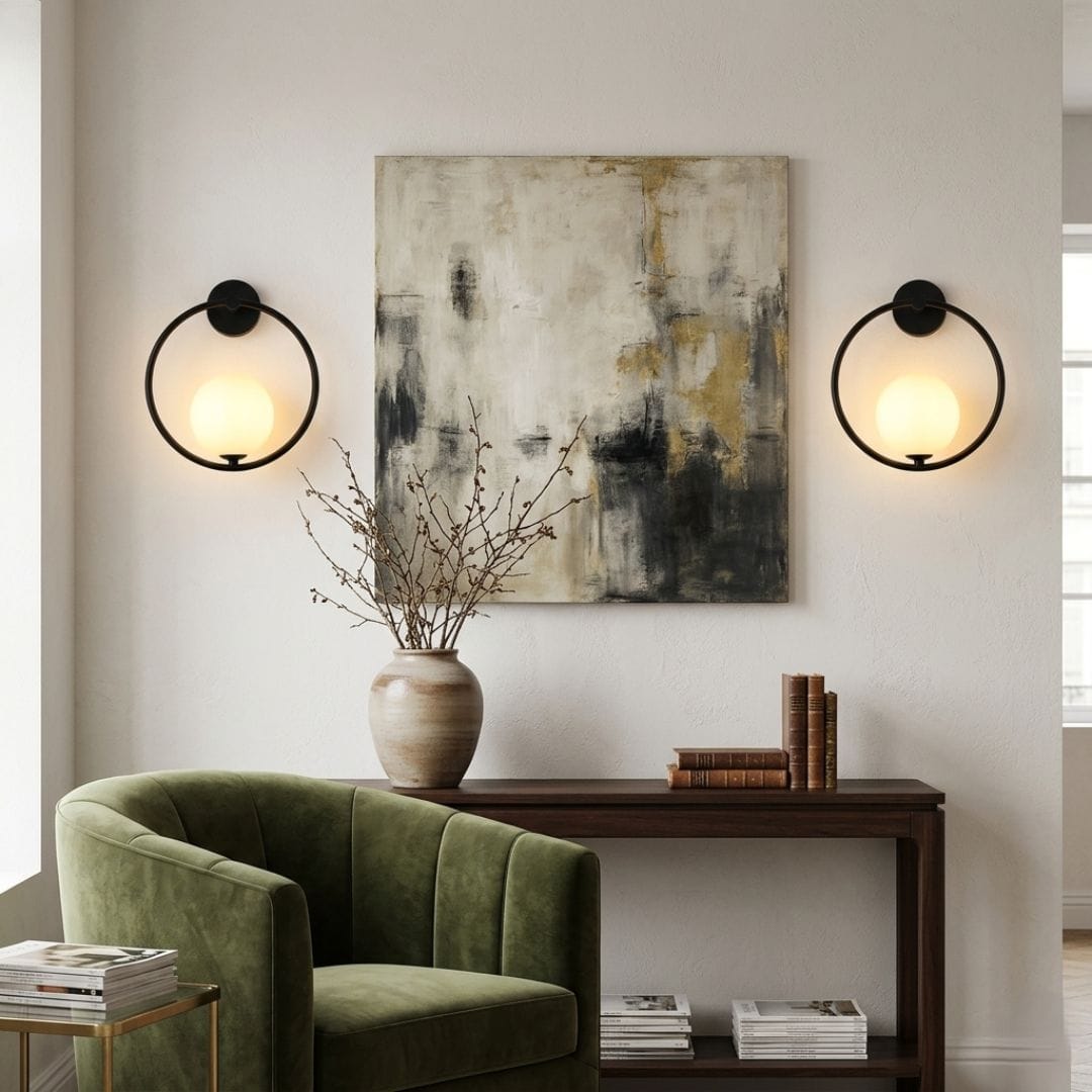 Applique murale verre globe moderne | Design minimaliste, intérieur, salon, couloir