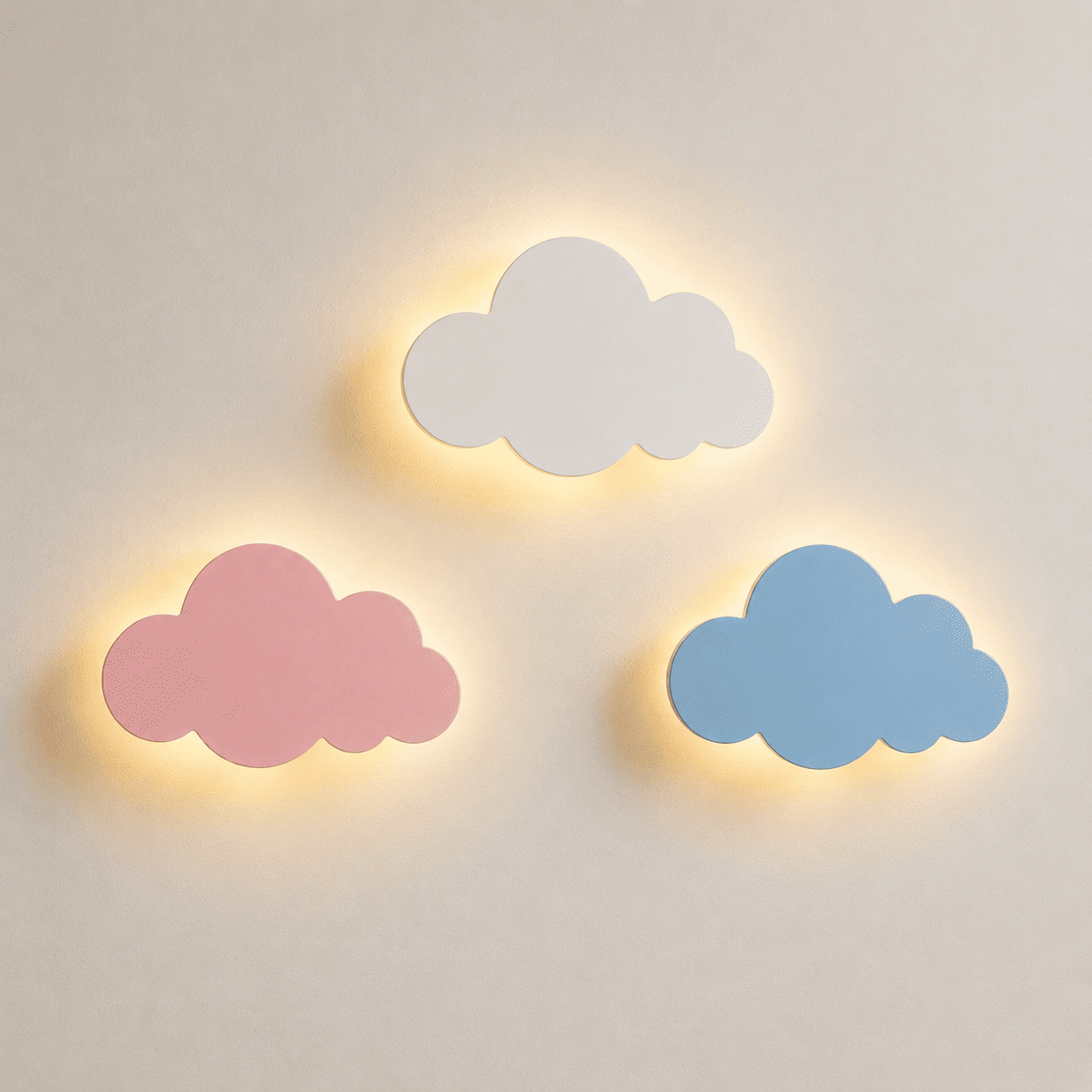 Applique murale chambre enfant nuage pastel 