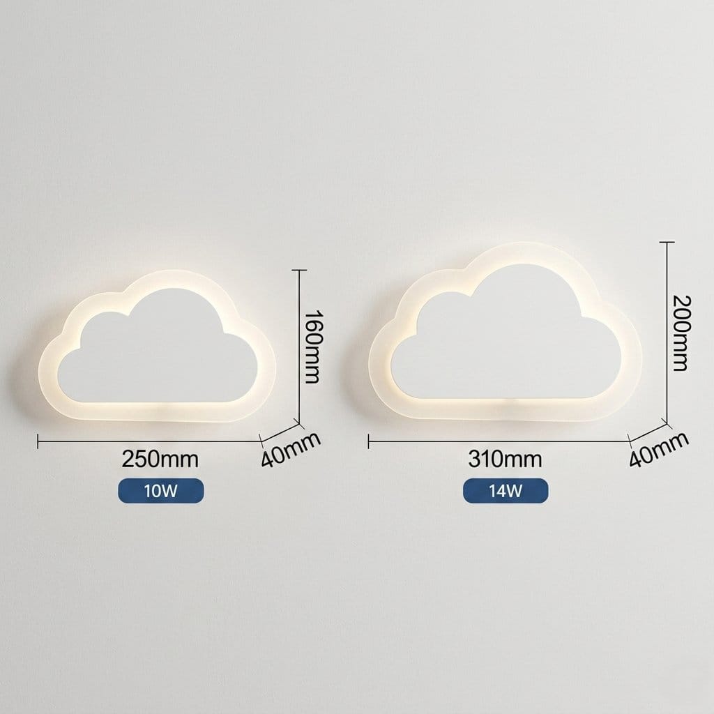 Applique murale chambre enfant nuage pastel | LED éclairage indirect | Intérieur style scandinave